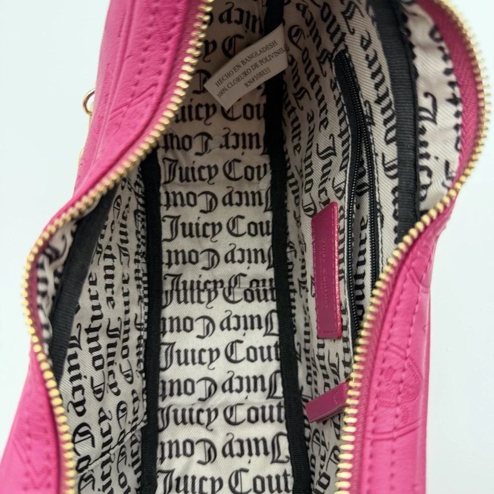 Juicy Couture Top Notch Hobo Shoulder Bag in Raspberry Tart Charms Coquette NWT